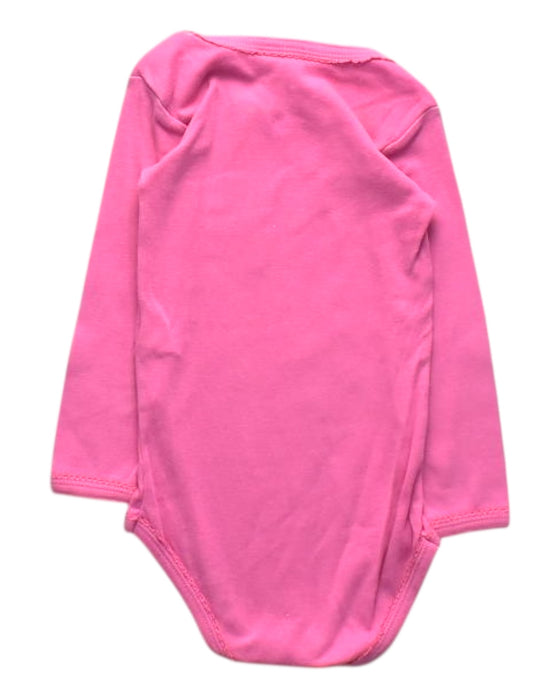 A Pink Long Sleeve Bodysuits from Petit Bateau in size 12-18M for girl. (Back View)
