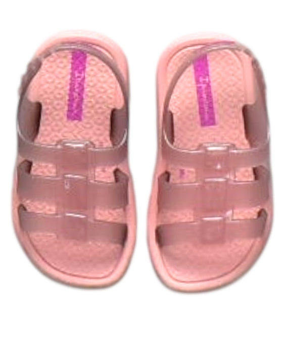 A Pink Sandals from Ipanema in size 12-18M for girl. (Back View)