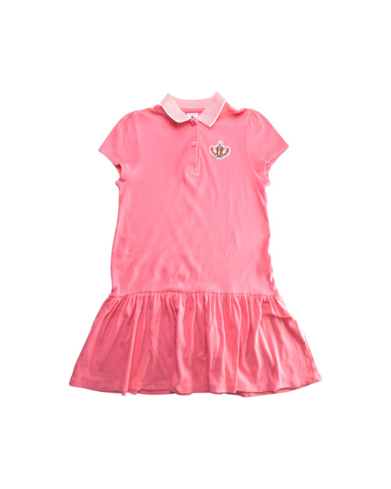 A Pink Short Sleeve Dresses from Petit Bateau in size 8Y for girl. (Front View)