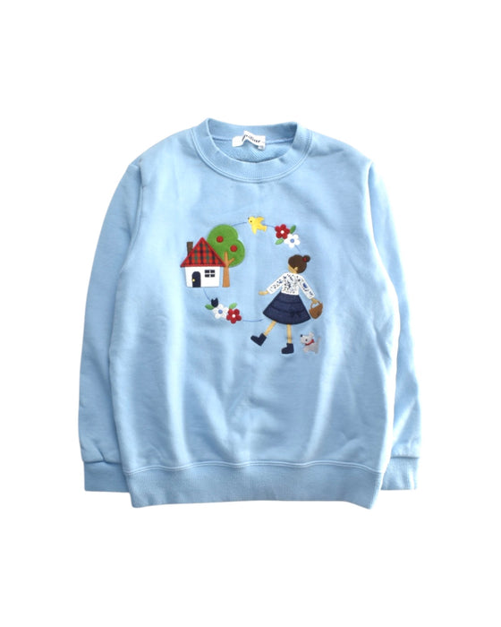 A Blue Crewneck Sweatshirts from Familiar in size 5T for girl. (Front View)
