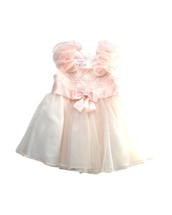 A Pink Sleeveless Dresses from Bonnie Baby in size 6-12M for girl. (Front View)