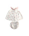 A White Shorts Sets from Petit Bateau in size 3-6M for girl. (Back View)