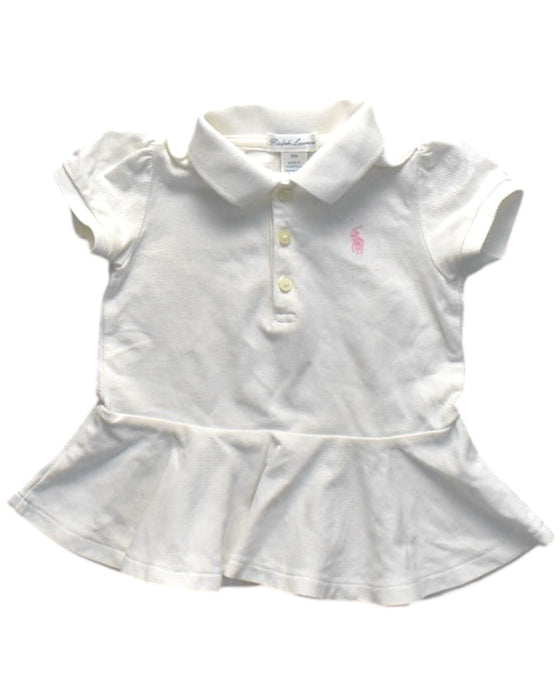 A White Short Sleeve Dresses from Ralph Lauren in size 12-18M for girl. (Front View)
