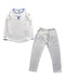 A White Pyjama Sets from Petit Bateau in size 3T for girl. (Front View)
