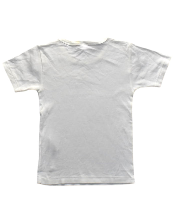 A White Short Sleeve T Shirts from Petit Bateau in size 6T for boy. (Back View)