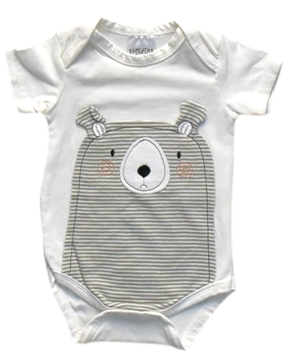 A White Short Sleeve Bodysuits from Shears in size 0-3M for boy. (Front View)
