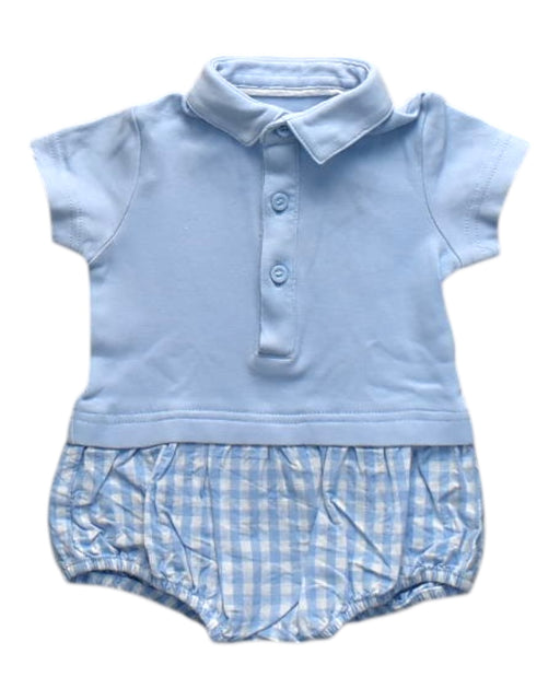 A Blue Short Sleeve Rompers from Mothercare in size 0-3M for boy. (Front View)