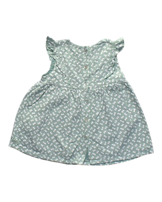 A Green Sleeveless Dresses from Buho in size 3-6M for girl. (Back View)