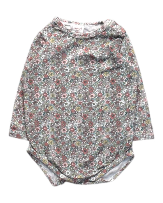 A Multicolour Long Sleeve Bodysuits from Seed in size 6-12M for girl. (Front View)