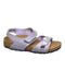 A Taupe Sandals from Birkenstock in size 7Y for girl. (Front View)