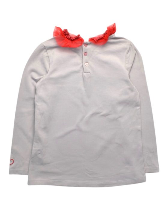 A White Long Sleeve Tops from Chateau de Sable in size 6T for girl. (Back View)