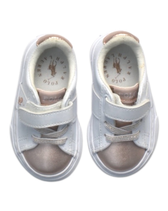 A White Sneakers from Polo Ralph Lauren in size 12-18M for girl. (Back View)