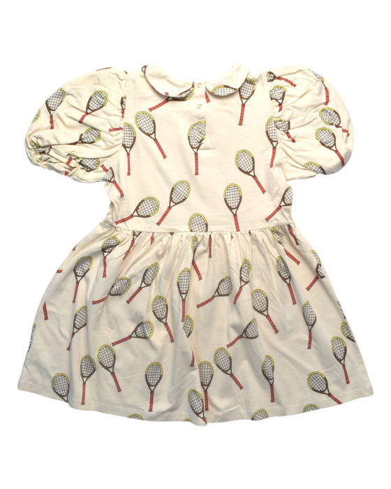 A White Short Sleeve Dresses from Mini Rodini in size 5T for girl. (Back View)