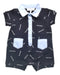 A Navy Short Sleeve Rompers from Emporio Armani in size 0-3M for boy. (Front View)