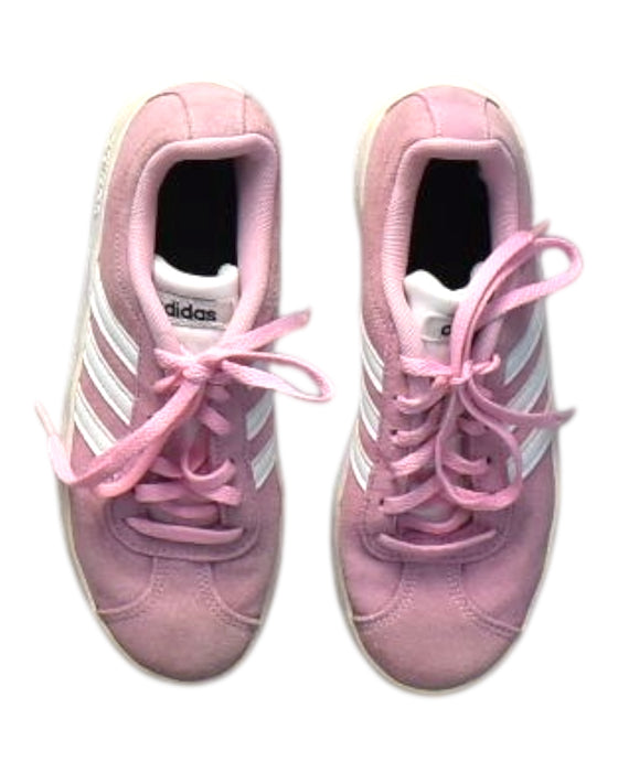 A Pink Sneakers from Adidas in size 9Y for girl. (Back View)
