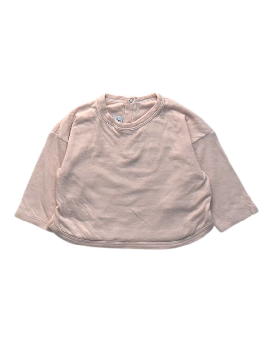 A Ivory Crewneck Sweatshirts from Petit Bateau in size 12-18M for girl. (Front View)