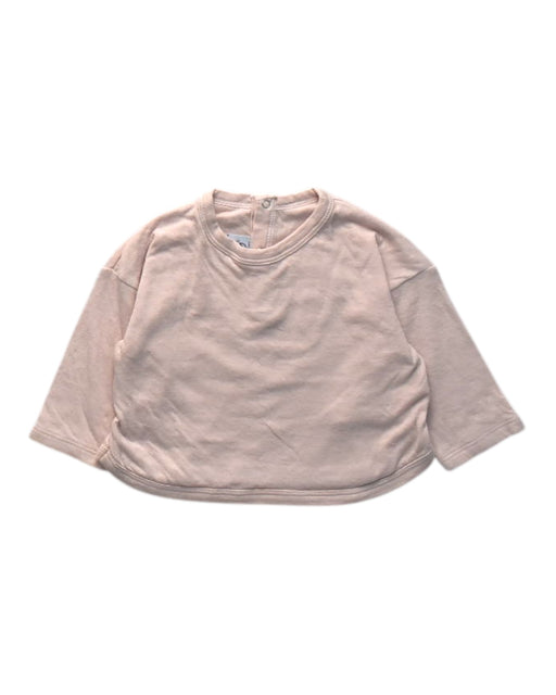 A Ivory Crewneck Sweatshirts from Petit Bateau in size 12-18M for girl. (Front View)