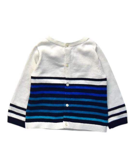 A White Cardigans from Jacadi in size 6-12M for girl. (Front View)