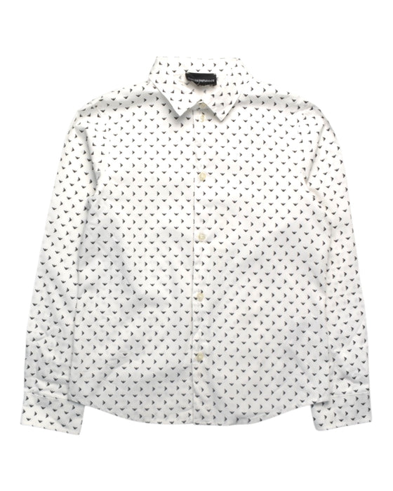 A White Long Sleeve Shirts from Emporio Armani in size 8Y for boy. (Front View)