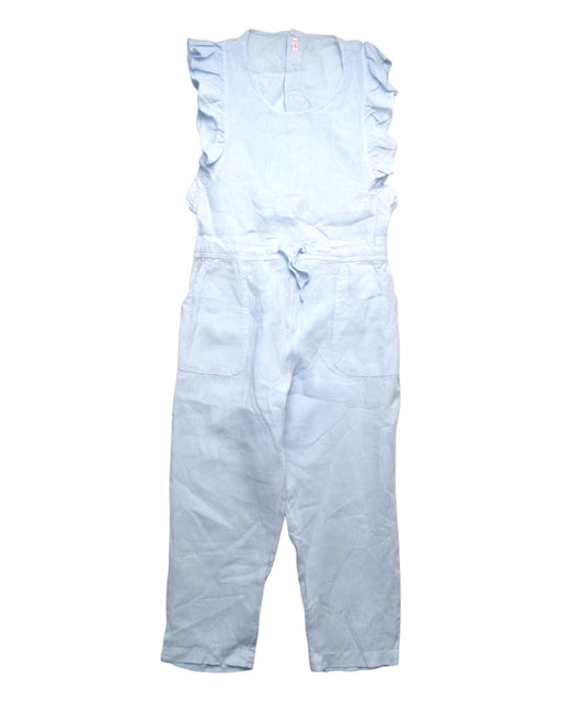 A Blue Long Overalls from Il Gufo in size 10Y for girl. (Front View)