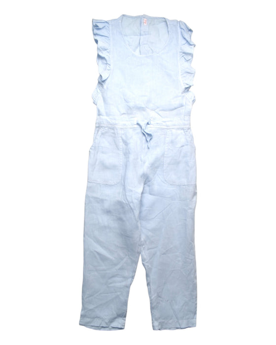 A Blue Long Overalls from Il Gufo in size 10Y for girl. (Front View)