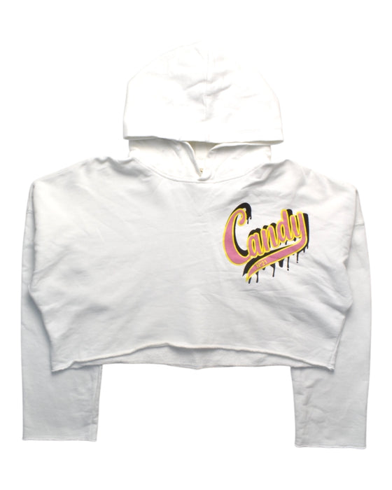 A White Hooded Sweatshirts from Nº21 in size 14Y for girl. (Front View)
