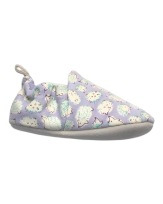 A Purple Slip Ons from Poco Nido in size 6-12M for girl. (Front View)