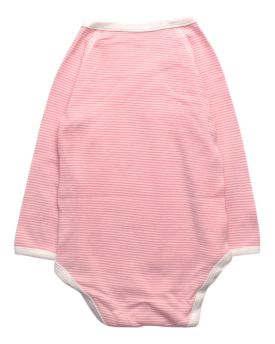 A Pink Long Sleeve Bodysuits from Petit Bateau in size 6-12M for girl. (Back View)