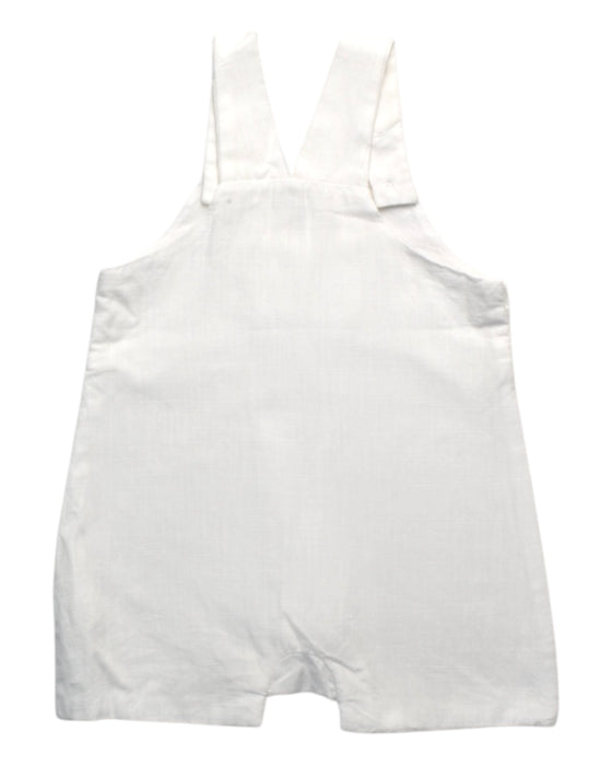 A White Overall Shorts from Chateau de Sable in size 0-3M for girl. (Back View)