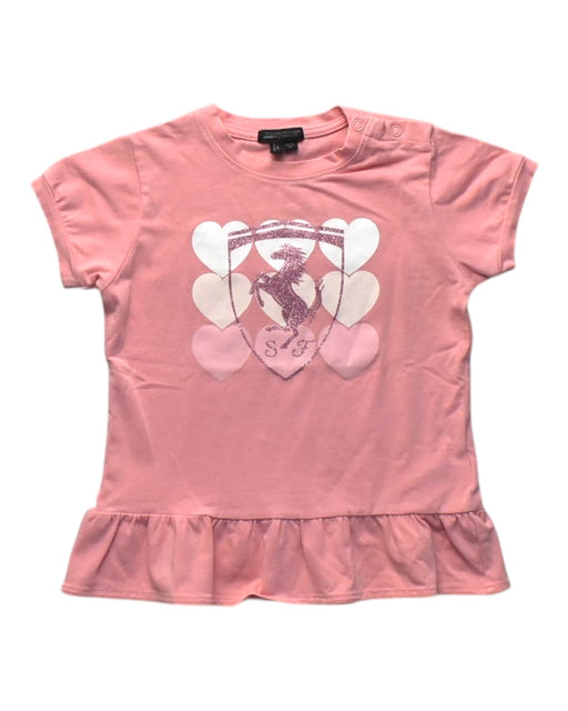 A Pink Short Sleeve Tops from Ferrari in size 18-24M for girl. (Front View)