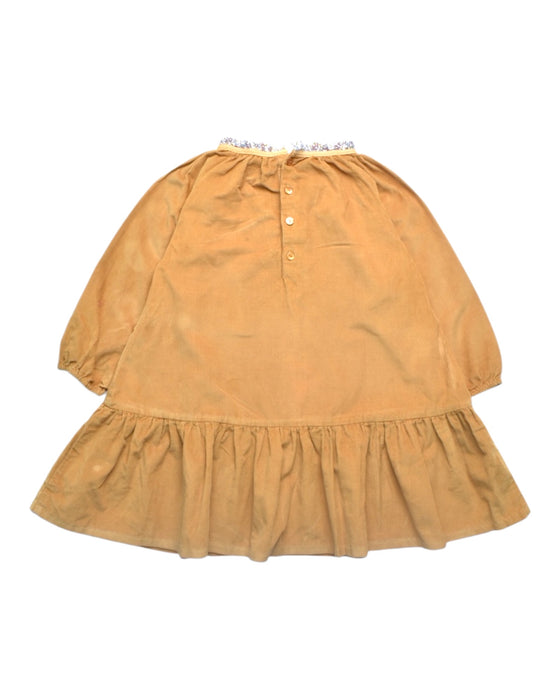 A Brown Long Sleeve Dresses from Chateau de Sable in size 3T for girl. (Back View)