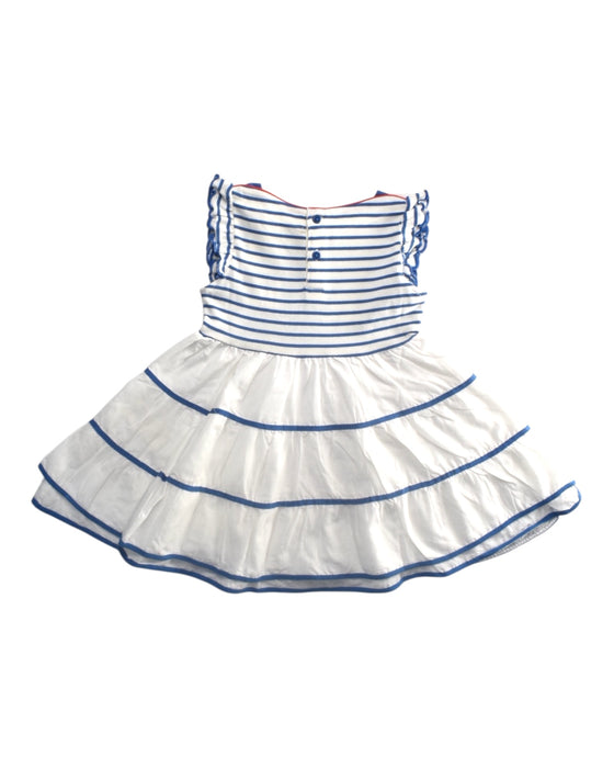 A Blue Sleeveless Dresses from Chateau de Sable in size 12-18M for girl. (Back View)