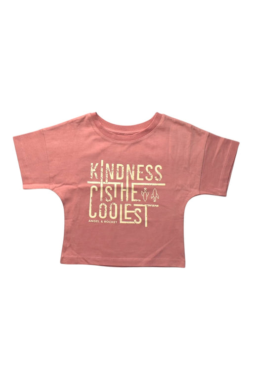 A Pink Short Sleeve T Shirts from Angel and Rocket in size 6T for girl. (Front View)