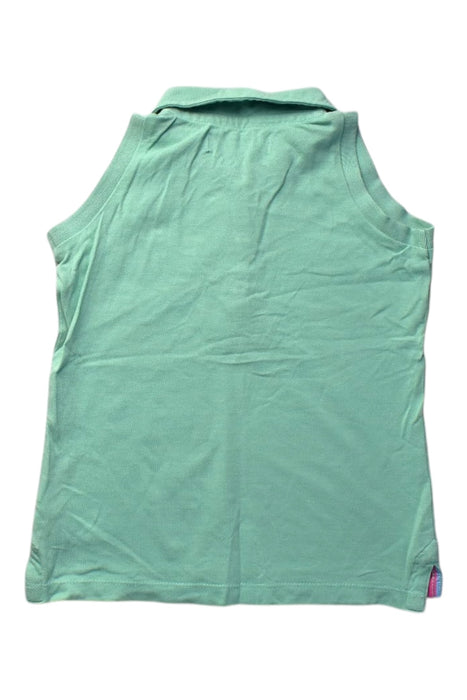 A Green Sleeveless Polos from Sacoor in size 6T for girl. (Back View)
