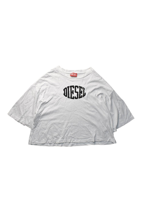 A White Short Sleeve T Shirts from Diesel in size 14Y for girl. (Front View)
