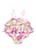 A Multicolour Sleeveless Rompers from Posh Peanut in size 3-6M for girl. (Front View)