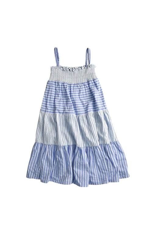 A Blue Sleeveless Dresses from Monoprix in size 6T for girl. (Front View)