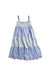 A Blue Sleeveless Dresses from Monoprix in size 6T for girl. (Front View)