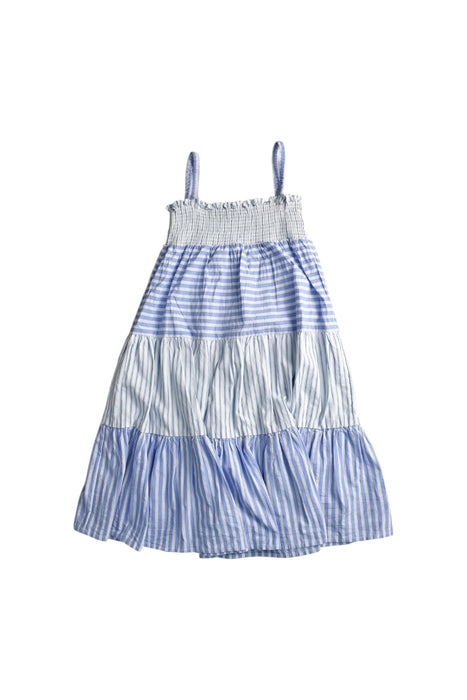 A Blue Sleeveless Dresses from Monoprix in size 6T for girl. (Back View)