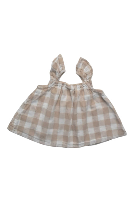 A Beige Sleeveless Tops from Seed in size 3-6M for girl. (Back View)