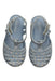 A Blue Sandals from Mini Melissa in size 3T for girl. (Back View)
