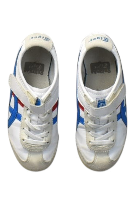 A White Sneakers from Onitsuka Tiger in size 6T for boy. (Back View)