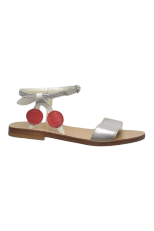 A Silver Sandals from Bonpoint in size 5T for girl. (Front View)