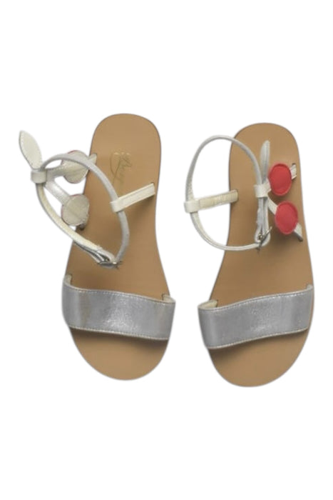 A Silver Sandals from Bonpoint in size 5T for girl. (Back View)