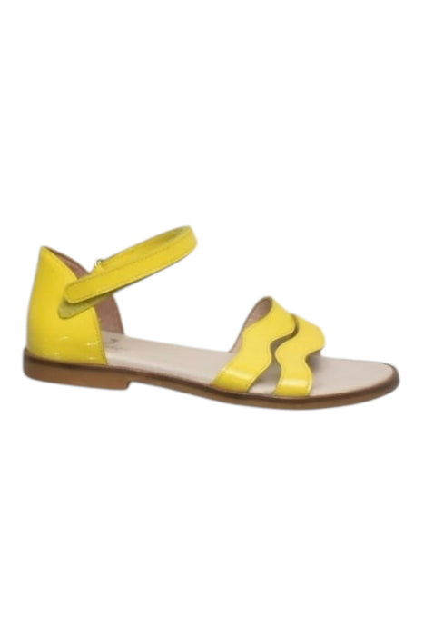 A Yellow Sandals from Jacadi in size 5T for girl. (Front View)