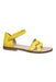 A Yellow Sandals from Jacadi in size 5T for girl. (Front View)