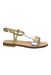 A Gold Sandals from Bonpoint in size 4T for girl. (Front View)