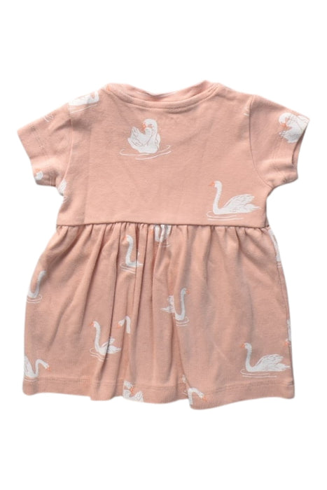 A Pink Short Sleeve Dresses from Le Petit Society in size 0-3M for girl. (Back View)