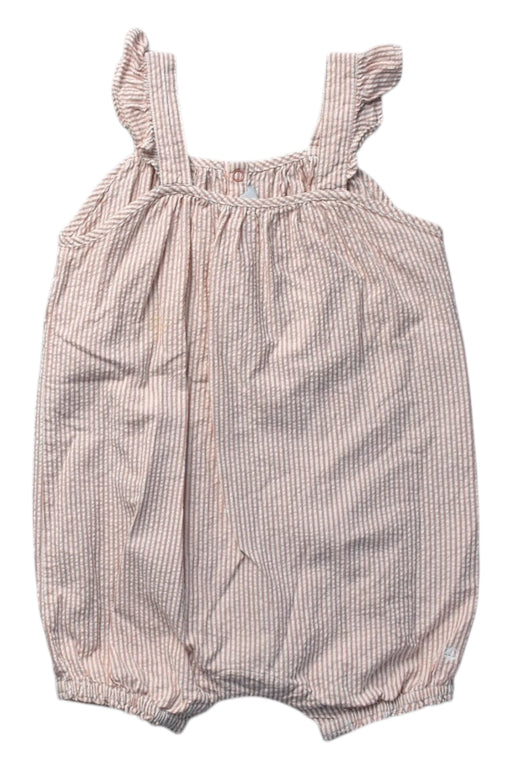 A Pink Sleeveless Rompers from Petit Bateau in size 6-12M for girl. (Front View)