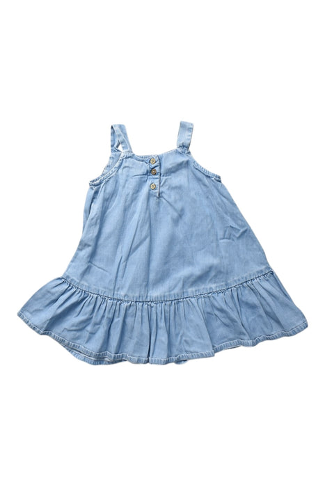 A Blue Sleeveless Dresses from Chateau de Sable in size 18-24M for girl. (Back View)